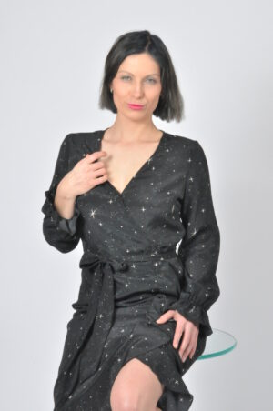 Robe Long Noir Col V